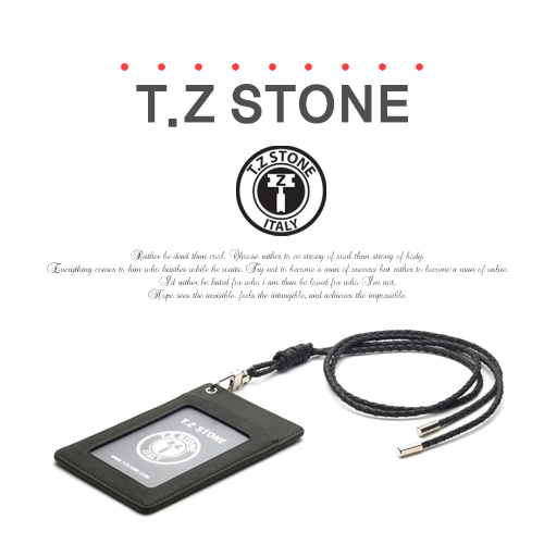 티지스톤-TZ1D213 클래식 카키 목걸이형 카드지갑(투명창)