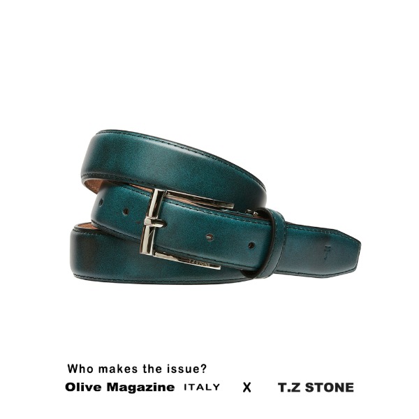 [ITALY SERIES]티지스톤-TZ1D124BU블랙왁싱카프블루 골프벨트(착용사이즈:24~42인치 / 벨트 폭:3cm)