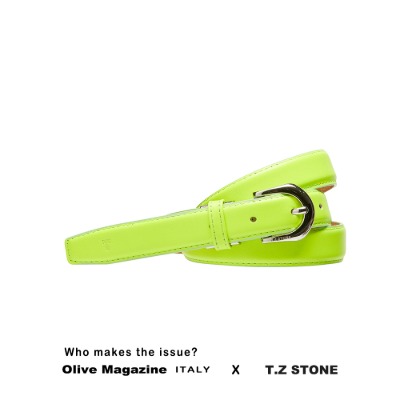 [ITALY SERIES]티지스톤-TZ1D501GN클래식 프리미엄 이태리 카프옐로우그린 여자벨트(사이즈:20-38인치 / 벨트 폭:2.5cm)